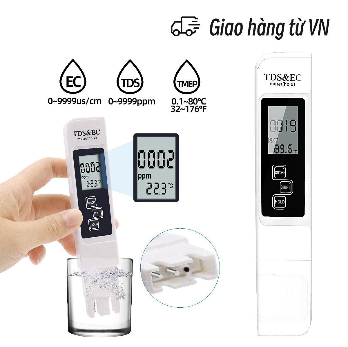 Bút đo tds 3 in 1 - máy đo tds thử nước sạch loại tốt