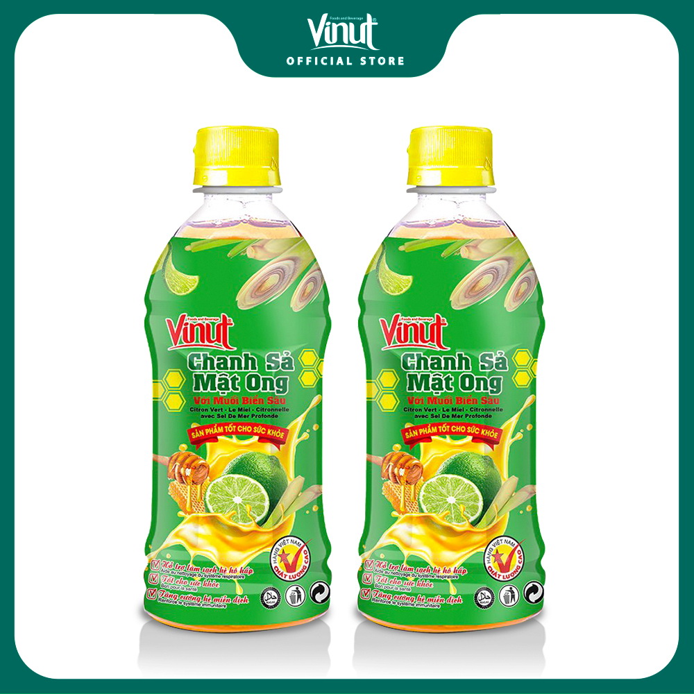 [FREE SHIP] Combo 02 Chai Chanh Sả Mật Ong Với Muối Biển Sâu Vinut 350ml