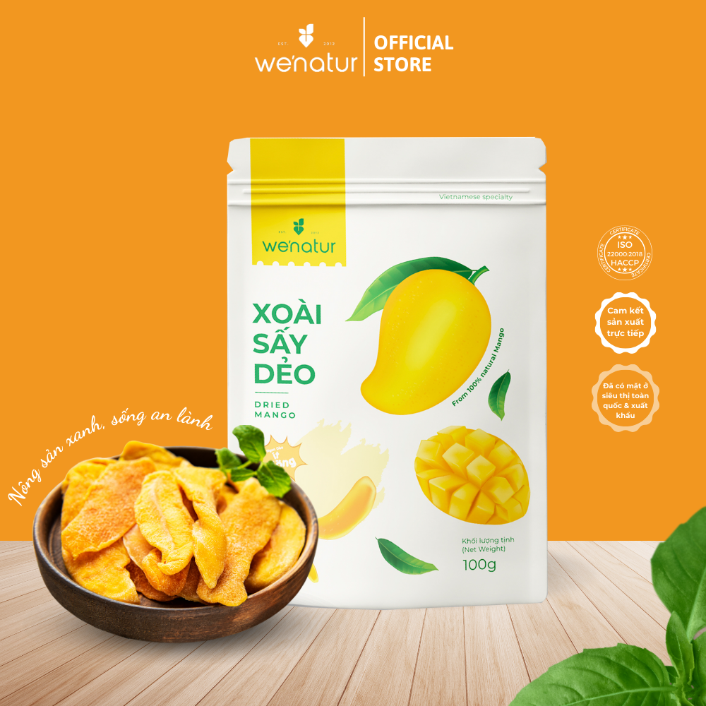 Xoài sấy dẻo ít đường nguyên vị we'natur 100g