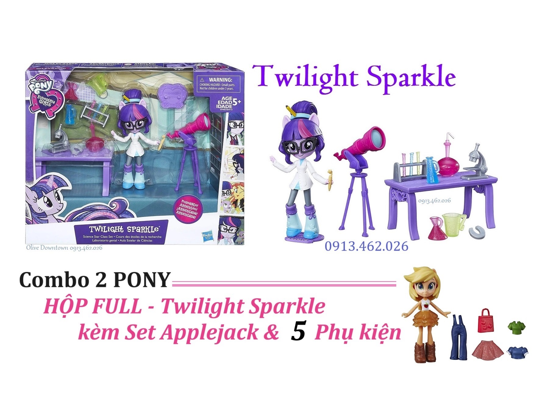 NHIỀU MẪU - Búp bê PONY 12cm và Phụ kiện Thời trang khác nhau - HỘP ĐẸP - My Little Pony - Đồ chơi VNXK Hasbro