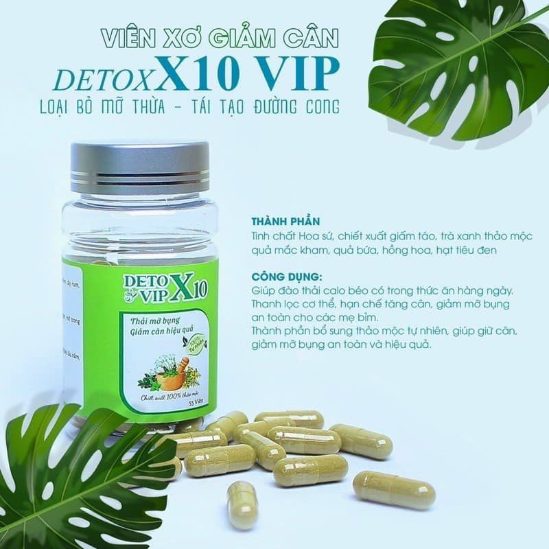 Thảo mộc tự nhiên detox X10 VIP - Giảm cân thải mỡ hiệu quả an toàn