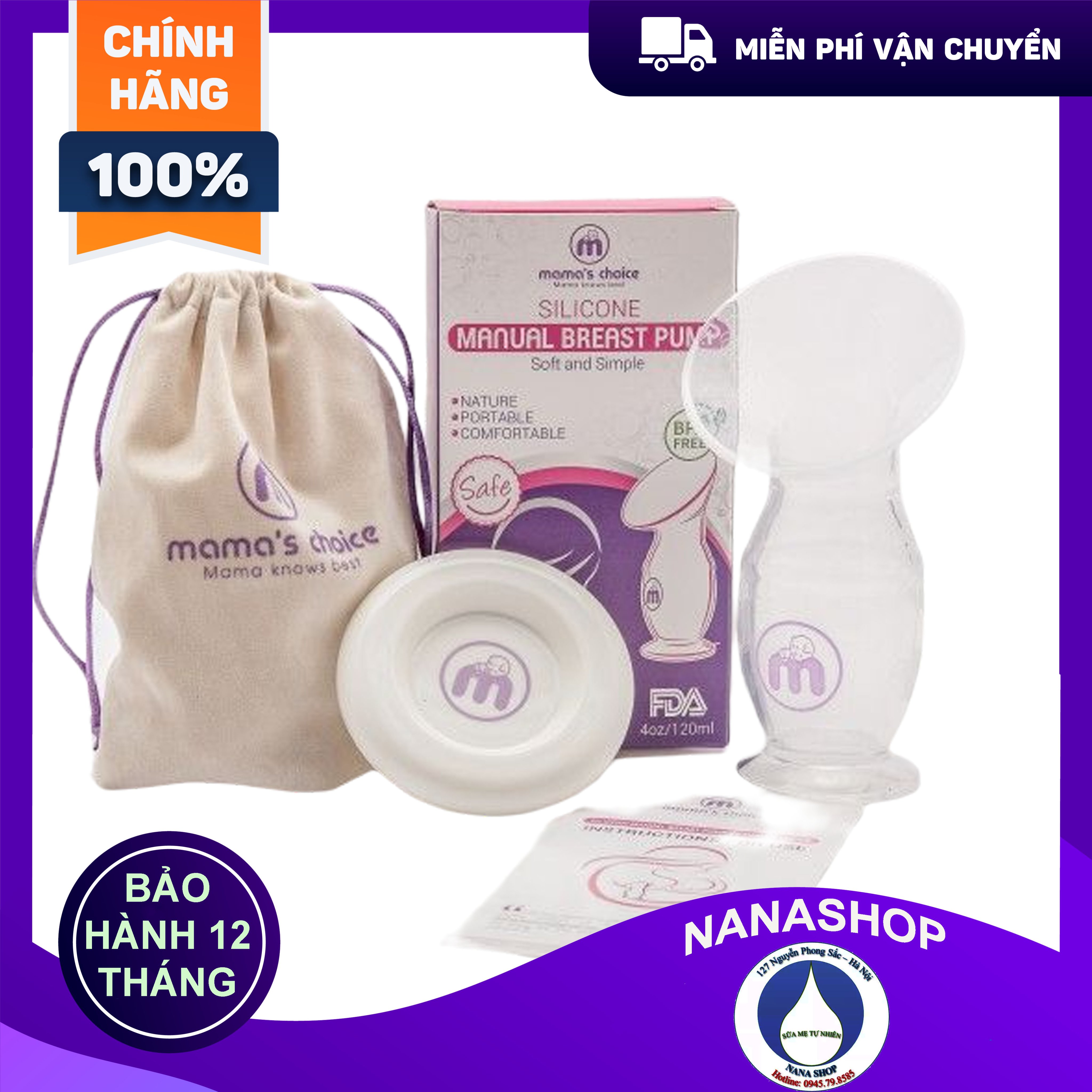 Cốc hứng hút sữa Mamachoice dành cho mẹ sữa sau sinh, hút cạn sữa hơn cả máy hút sữa