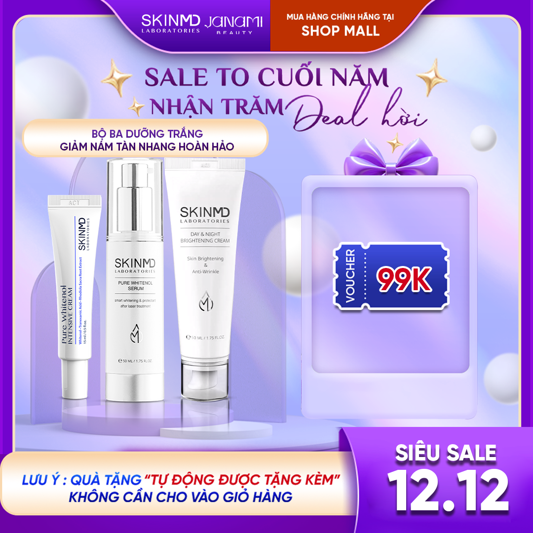 Combo LOẠI BỎ NÁM cho da Nám Tầng Sâu và dưỡng trắng da SkinMD Pure Whitenol