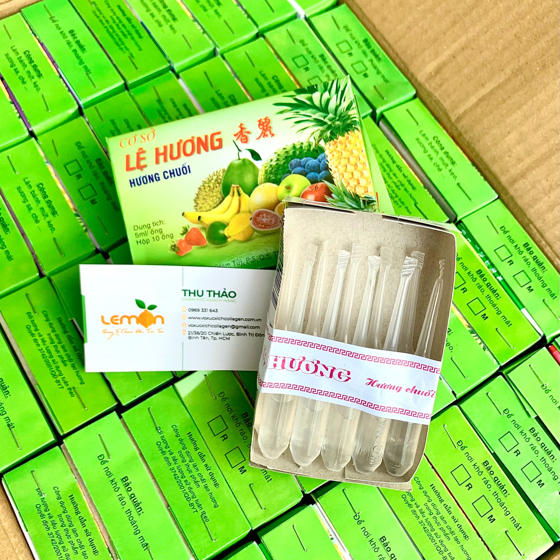 Dầu chuối Lệ Hương loại 1 hộp xanh lá - Hộp 10 ống (ống 5ml) - Date mới