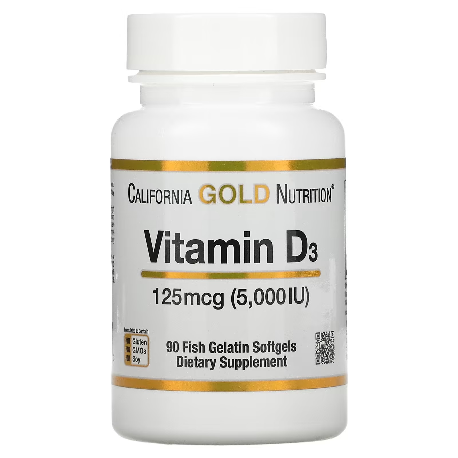 California Gold Nutrition, Vitamin D3, 125 mcg, 90 viên gel