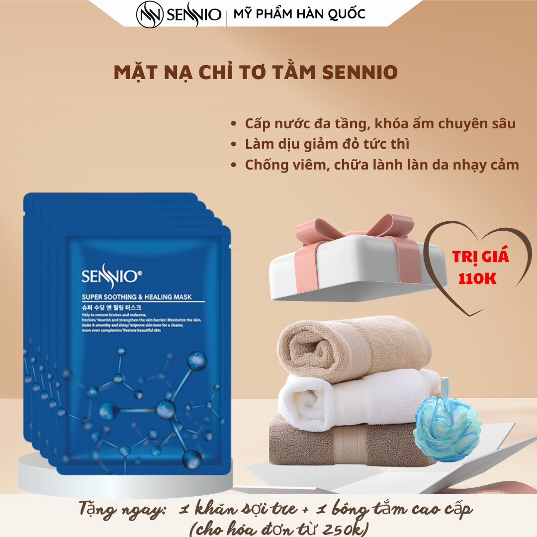Mặt nạ cấp ẩm căng bóng dưỡng trắng phục hồi da Sennio 23ml Seniio Extreme White Healing Mask