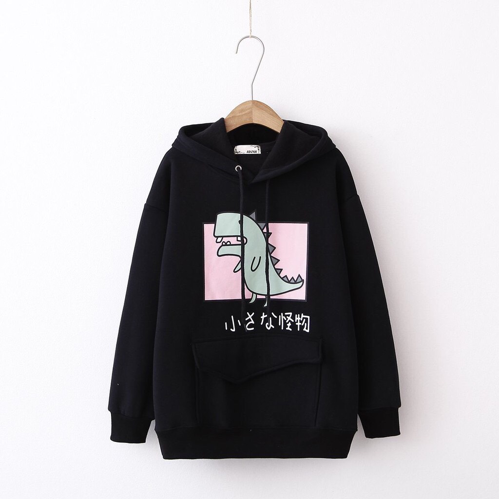 Áo Khoác Hoodie Vải Nỉ Khủng Long Siêu Cute Free Size Dưới 65kg AK16  H&D Fashion