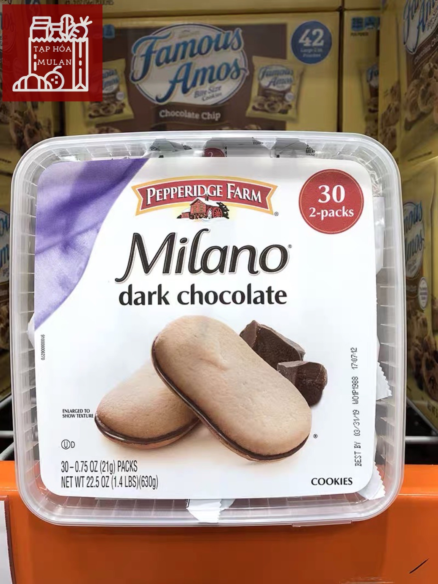 Bánh Quy Milano Dark Chocolate - 30 bịch Date 25/8/2022
