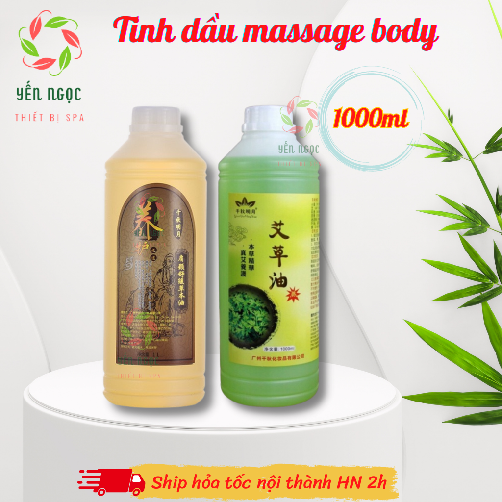 Tinh dầu massage body chai 1000ml | Dầu massage gừng, ngải cứu 1000ml