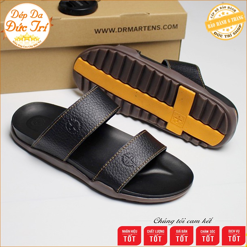 Dép nam dr martens quai ngang, dép da 2 quai thailand full hộp dr11