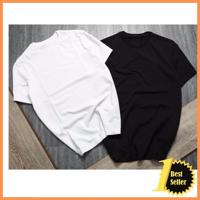 [MUA 3 TẶNG 1] Áo Phông Trơn UNISEX, Áo Thun Trơn Cổ Tròn Nam Nữ Trắng Đen