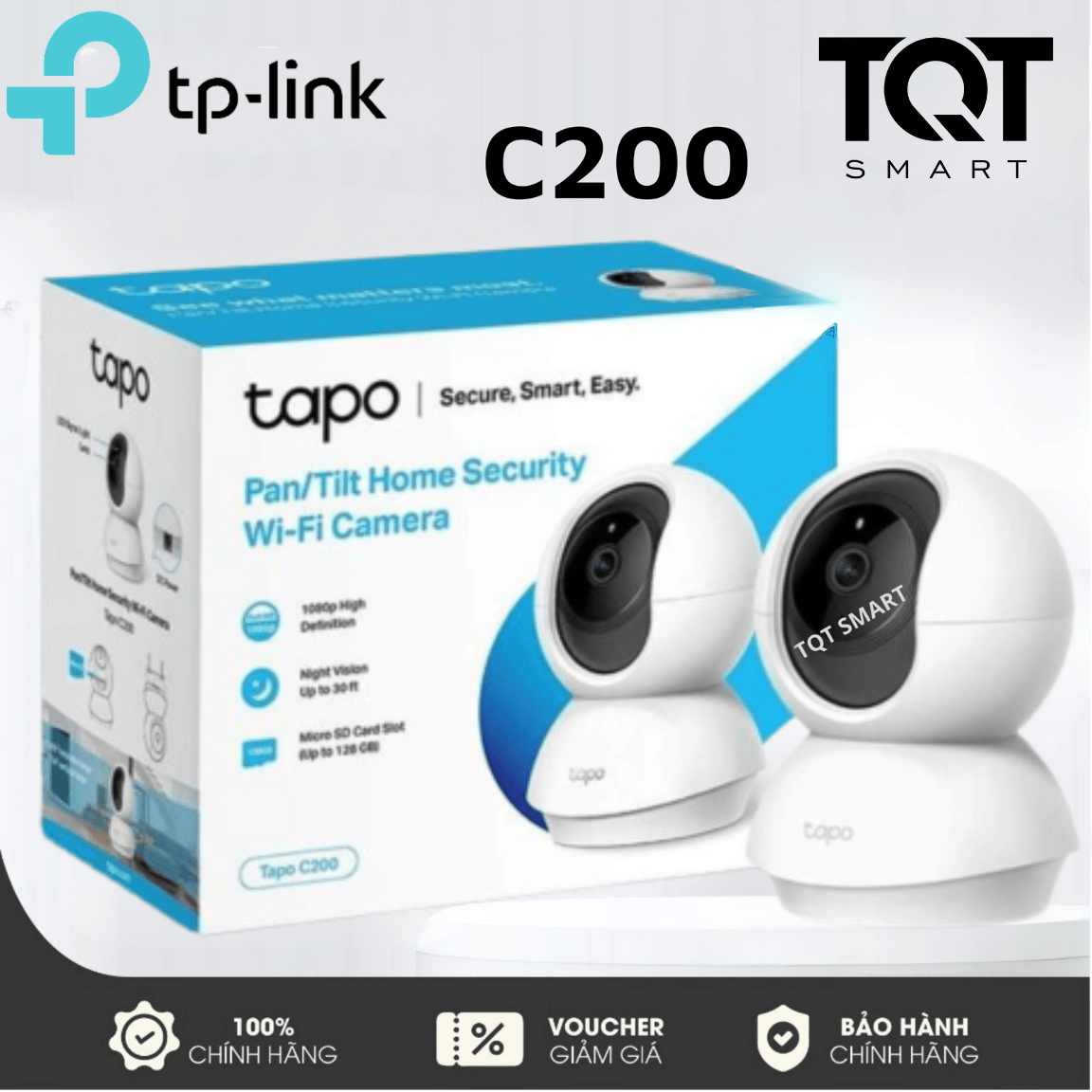 Camera wifi tapo c200 2mp | 211 3mp | c212 3mp | c220 4mp xoay 360 độ - đàm thoại 2 chiều - phát hiện chuyển động - bảo hành 2 năm - tqt smart