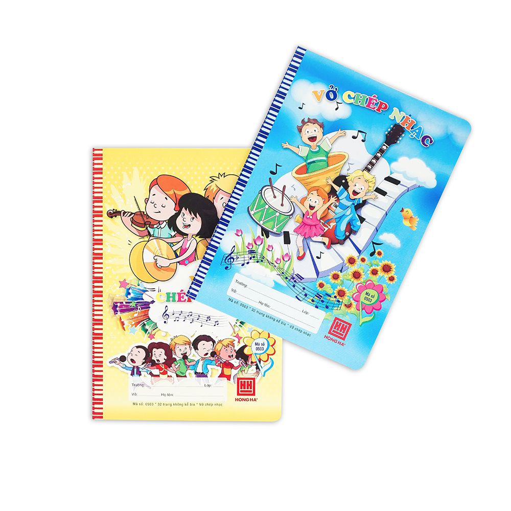 Vở chép nhạc School Hồng Hà 0503 - thiết kế vui tươi, ngộ nghĩnh rất được các bạn nhỏ yêu thích - văn phòng phẩm Diệp Lạc