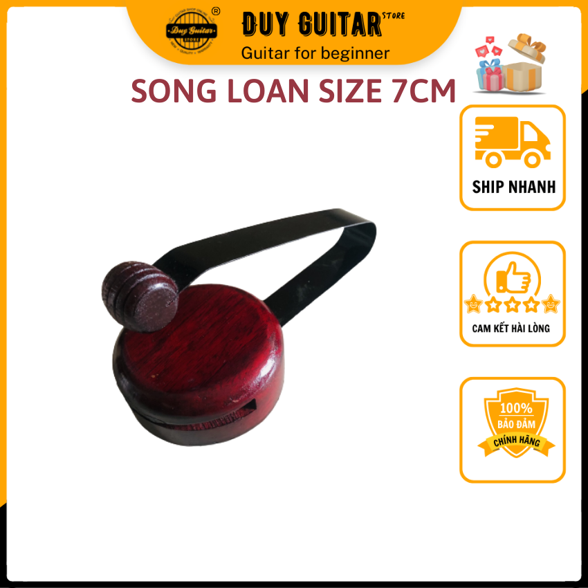 Song loan gỗ gõ size 7cm sơn màu nâu không cẩn Duy Guitar Store