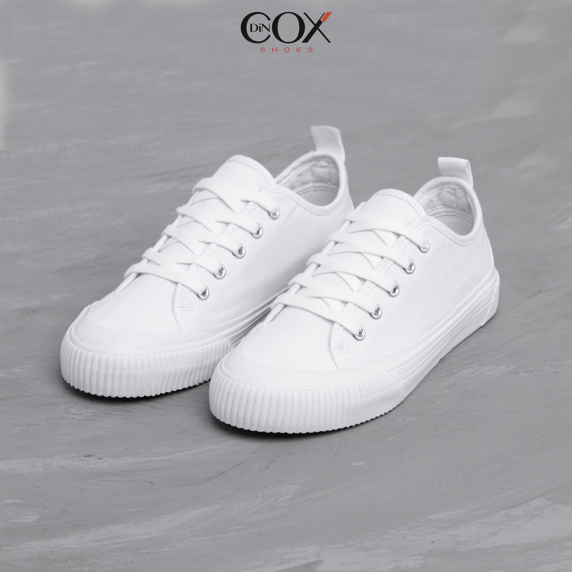 Giày sneaker vải canvas unisex dincox c20 snow white đơn giản sang trọng chính hãng