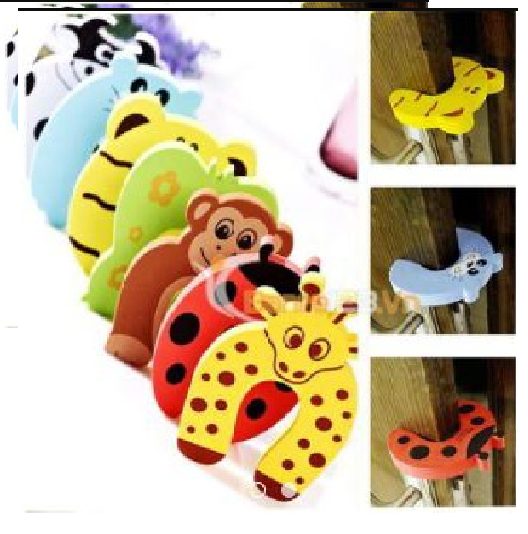 Combo 10 miếng xốp chặn cửa, chống sập cửa, chặn gió, chống kẹt tay hình thú ngộ nghĩnh ngẫu nhiên cho bé