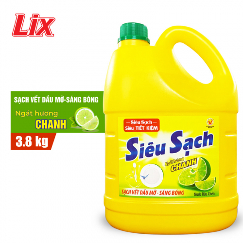 Nước Rửa Chén LIX 3.6KG Siêu Sạch Hương Chanh