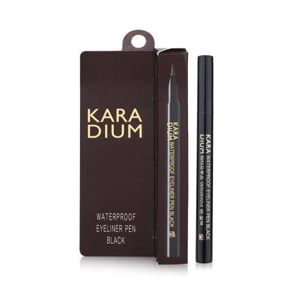 Bút dạ kẻ mắt karadium waterproof eyeliner pen black 0.55g- vỏ nâu