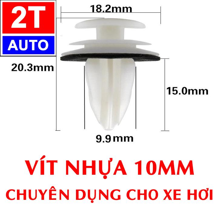Bộ 10 đinh tán, chốt vít nở vit Nhựa 10mm Loại chuyên dùng cho xe hơi ô tô