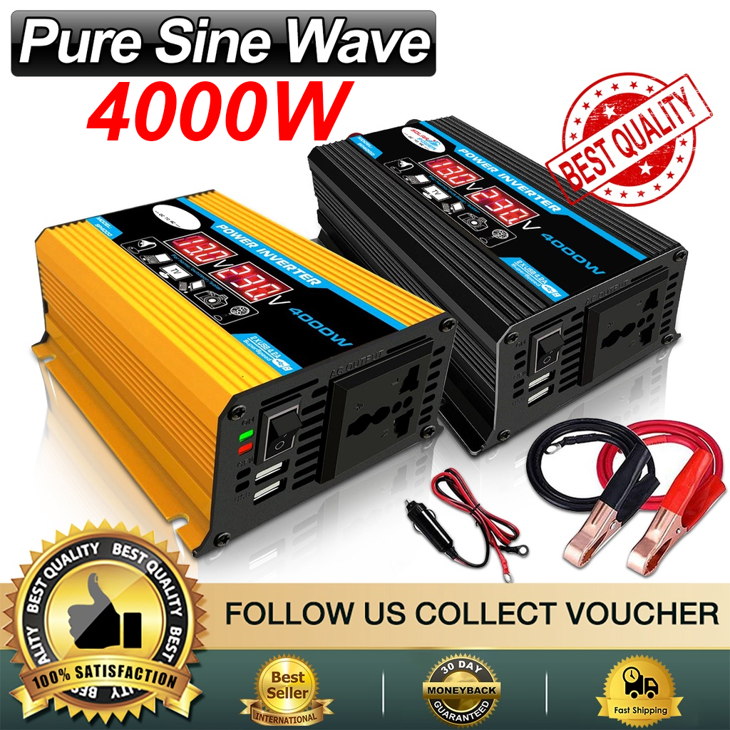 Kích điện 12v 220v 4000w,bộ chuyển đổi điện 12v sang 220v,inverter 12v to 220v,biến điện 12v ra 220v,bảo hành 1 năm