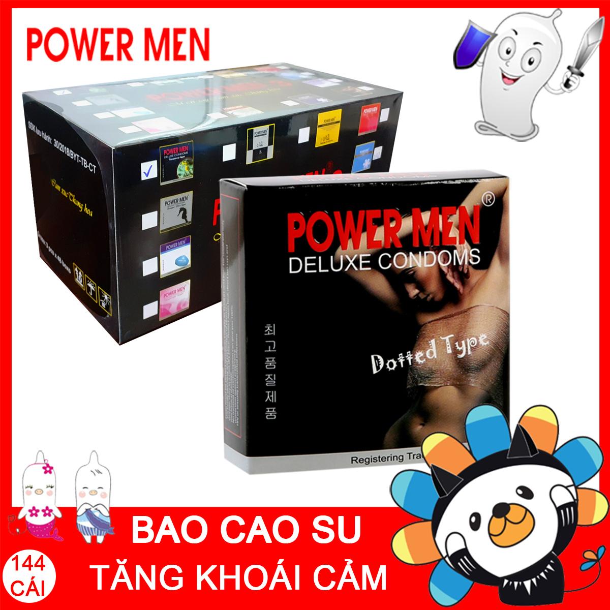 Bao cao su Powermen Dotted Tăng khoái cảm 144 Cái