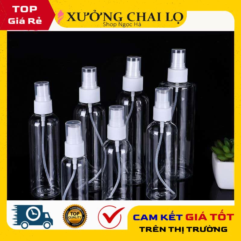 Chai xịt phun sương ❤ trùm sỉ ❤ chai nhựa pet xịt phun sương 10ml,15ml,20ml,30ml,50ml,100ml chiết nước hoa