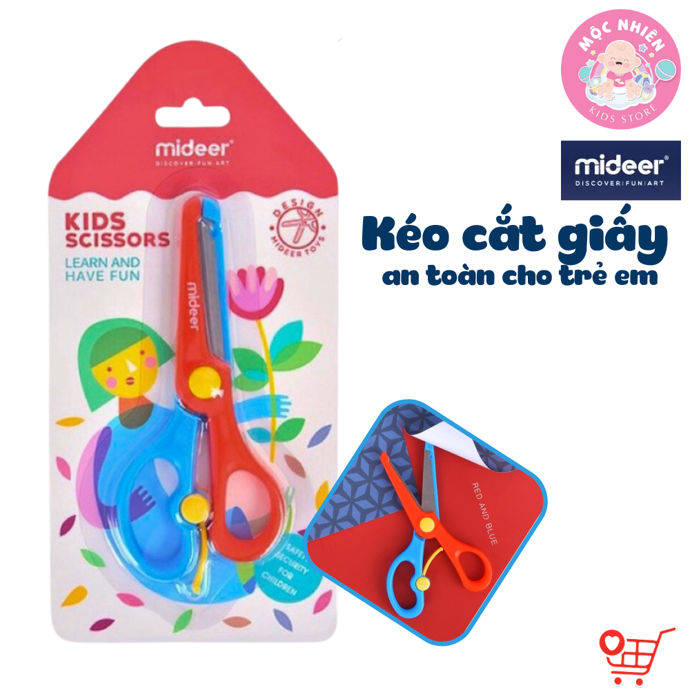 Kéo thủ công an toàn cho bé tập cắt giấy - mideer md4086