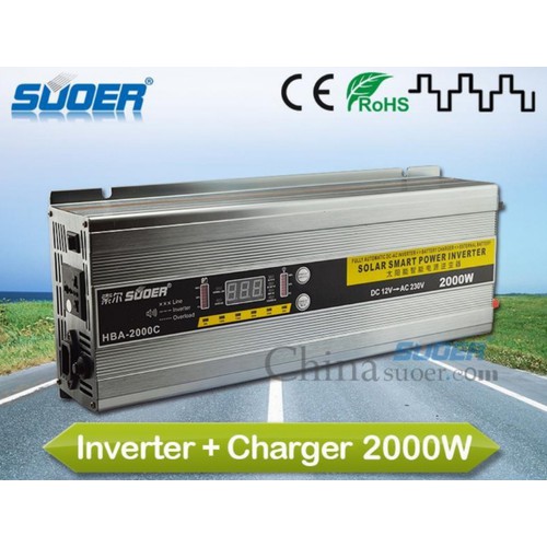 [HCM]Bộ đổi điện 2000W 12V sang 220V tích hợp sạc AC 30A - HBA-2000C