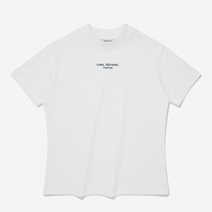 Owl brand wms – simplicity tee - áo thun nữ hoạ tiết in chữ / trắng