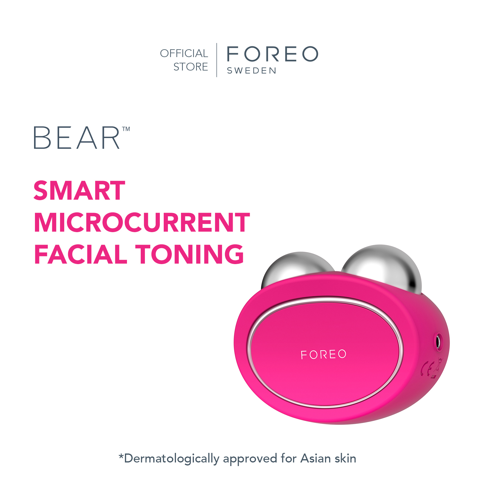 Máy massage nâng cơ mặt cao cấp FOREO BEAR Full áp dụng công nghệ Microcurrent với 5 chức năng nâng cơ và làm săn chắc da mặt, có thể sạc, bảo hành 2 năm - intl