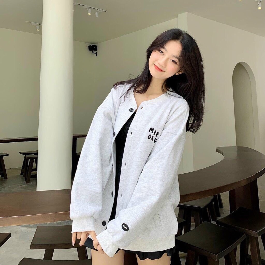 ÁO KHOÁC NỈ NỮ-ÁO KHOÁC HOODIE CADIRGAN NỮ FORM RỘNG CÀI NÚT UNISEX SIÊU TEEN