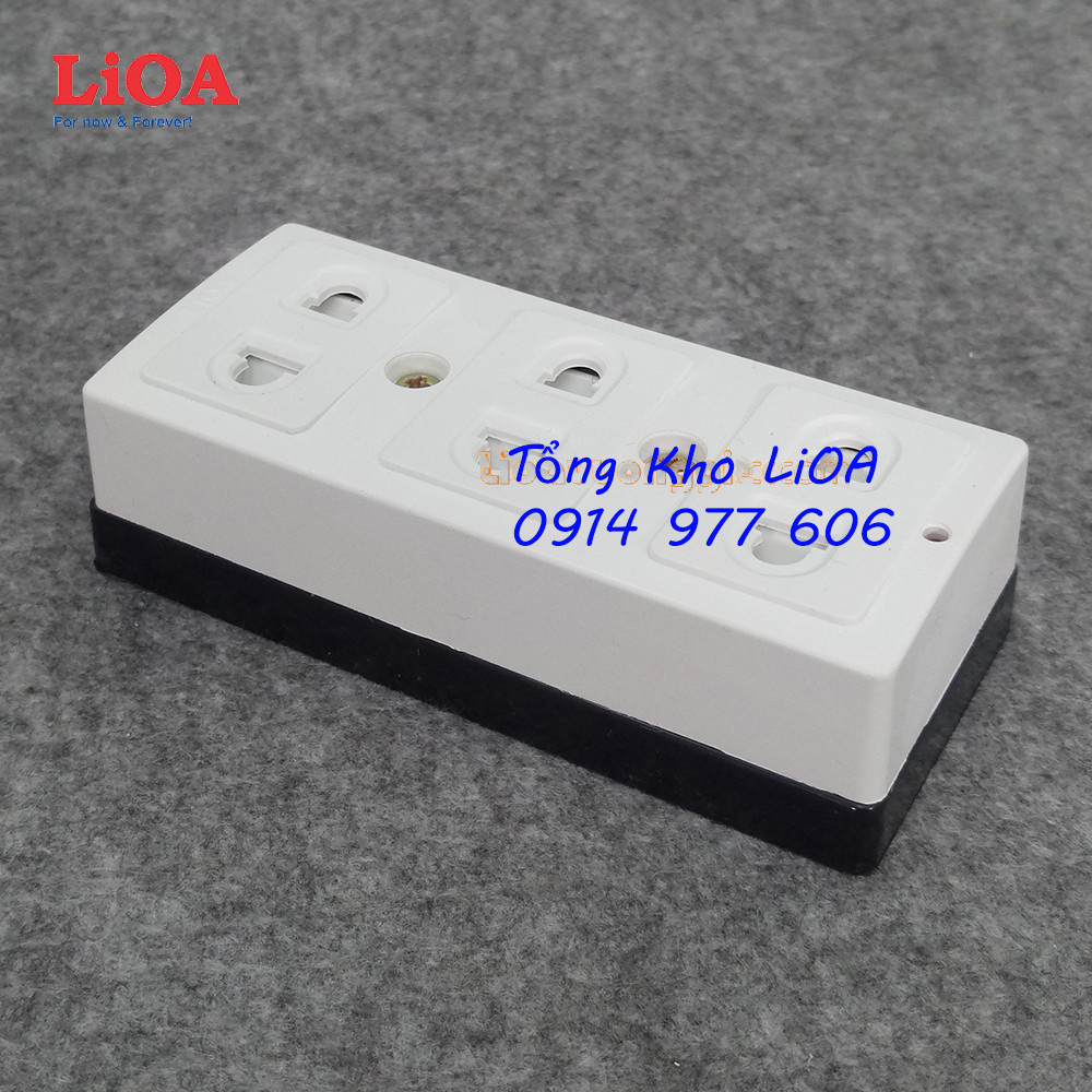 Ổ cắm điện ba nổi có nắp che an toàn