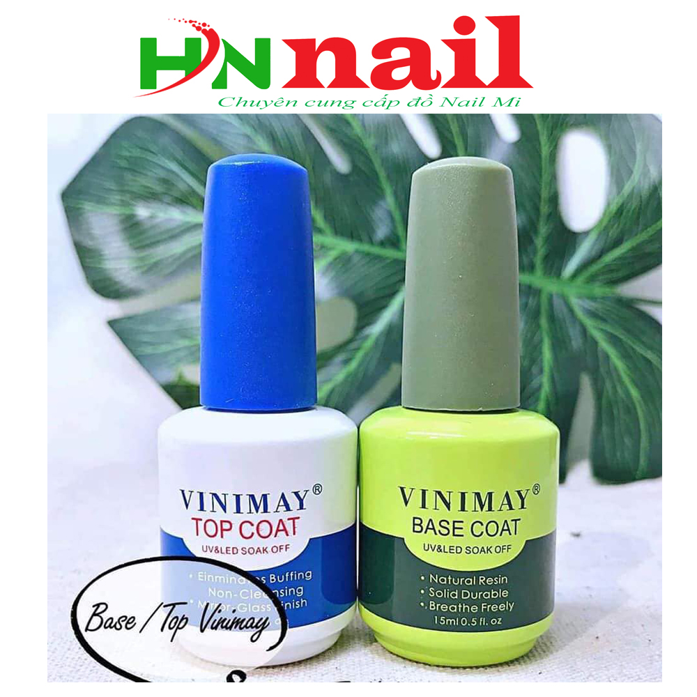 Combo hai chai sơn liên kết và top bóng Vinimay (chính hãng hàng có tem) dùng chăm sóc trang trí móng làm nail shop HNail