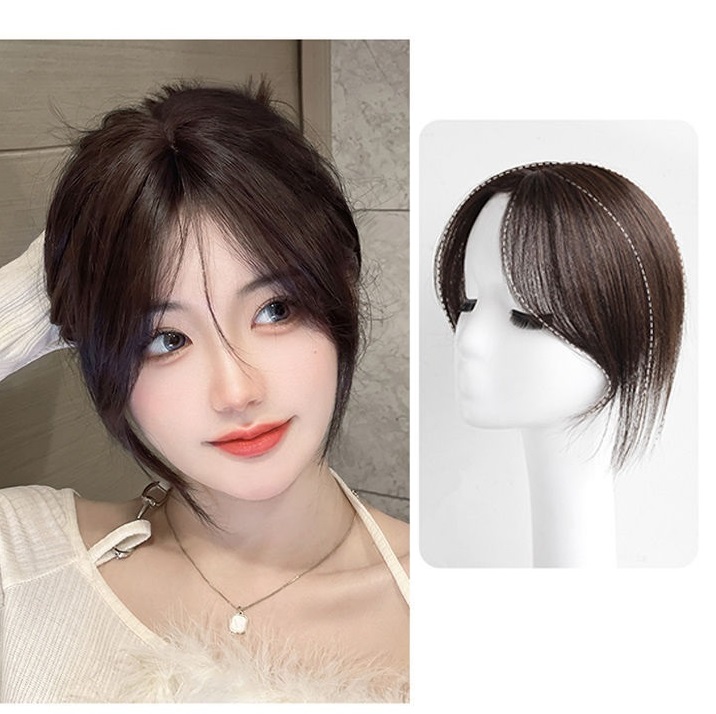 Tóc mái 3D layer rẽ ngôi 3DLY 💖FREESHIP💖 mái 3D tóc giả phủ hói, che bạc, tóc giả nữ tạo kiểu, tóc mái layer