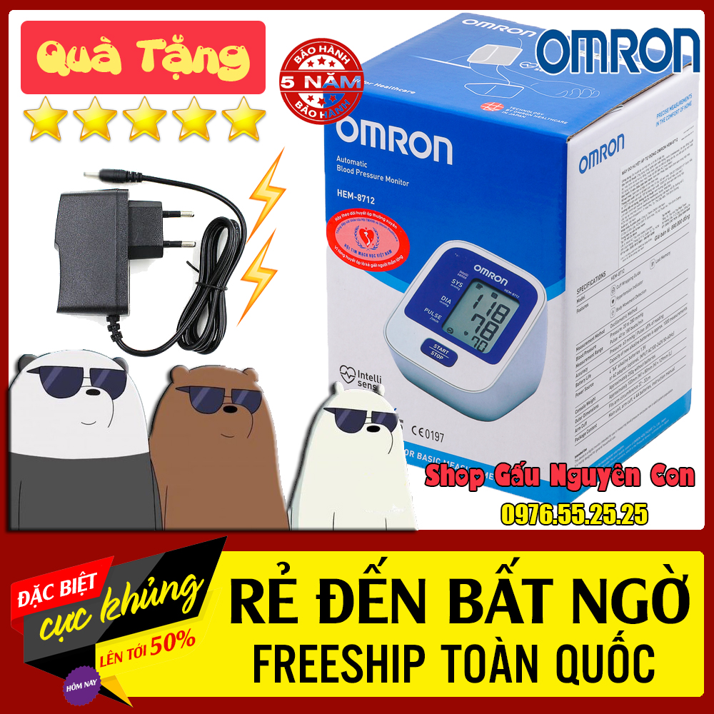 Máy Đo Huyết Áp Omron Hem 8712 + Tặng Adapter Trị Giá 200k