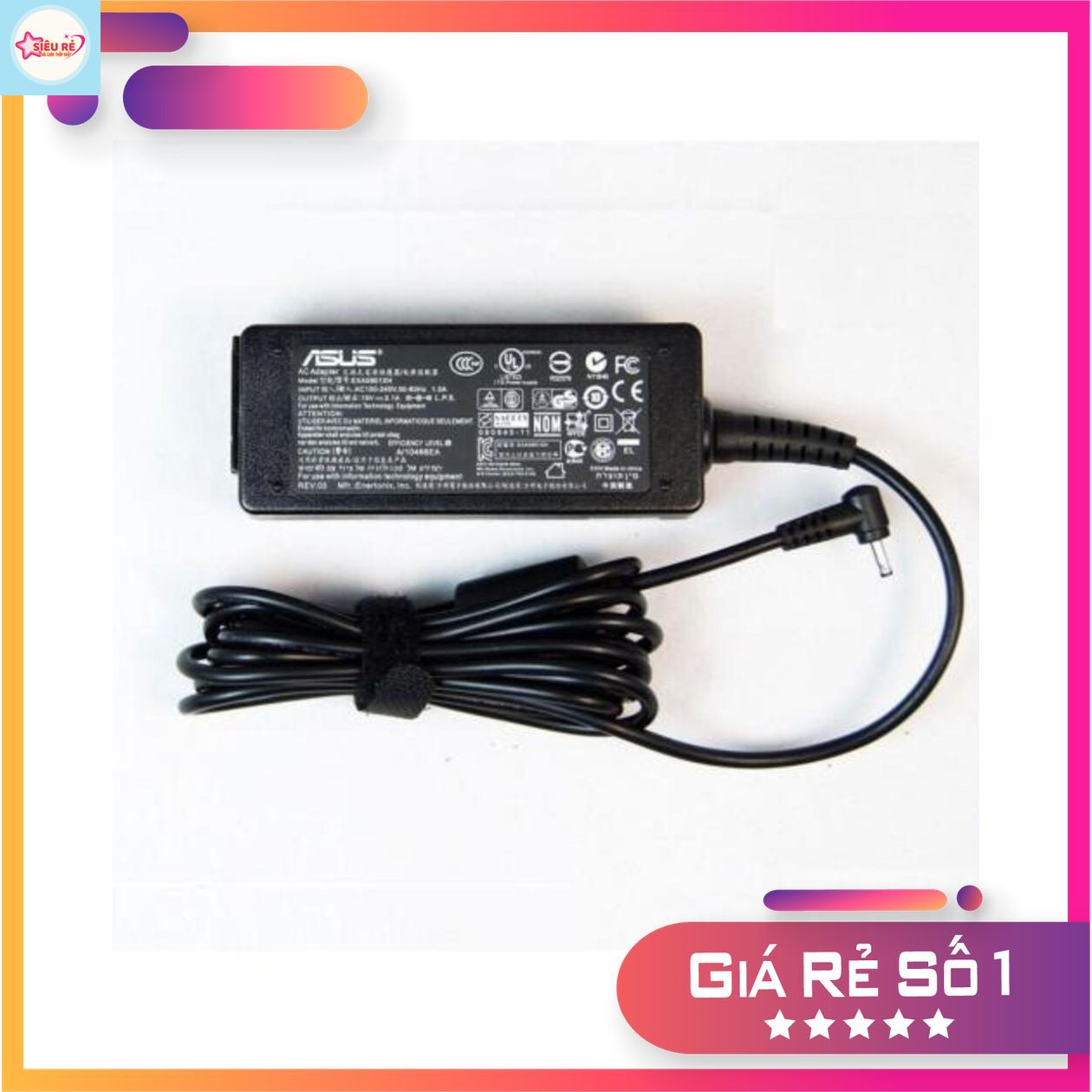 Sạc laptop ASUS 19V - 1.75A Chui cắm nhỏ mini 4.0x1.35mm Tặng kèm sợi dây nguồn