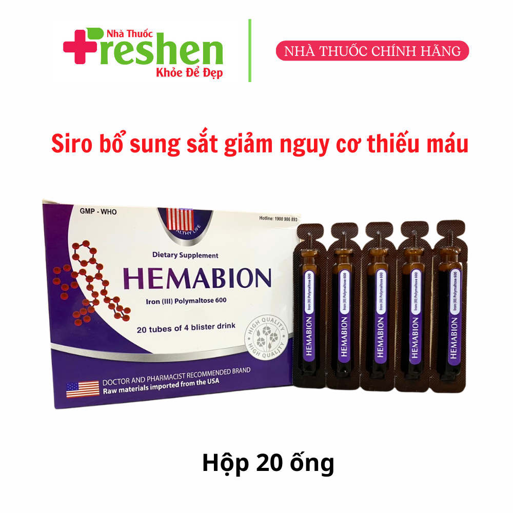Siro Hemabion bổ sung sắt, giúp bổ máu, siro sắt hữu cơ, giảm thiếu máu