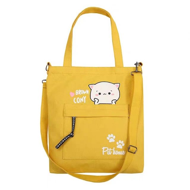 [4 MÀU] Túi đeo chéo, tote đeo vai vải bố- CONNY TT049 (33X 38 Cm)