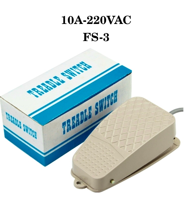 Công tắc bàn đạp chân fs3 10a-220vac , bàn đạp điện vỏ kim loại kích thước lớn