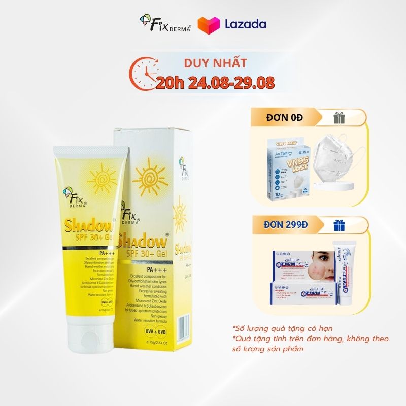Kem Chống Nắng Da Mặt Fixderma Shadow SPF 30+: Chống nắng, dưỡng da mịn màng, phù hợp mọi loại da kể ca da nhạy cảm