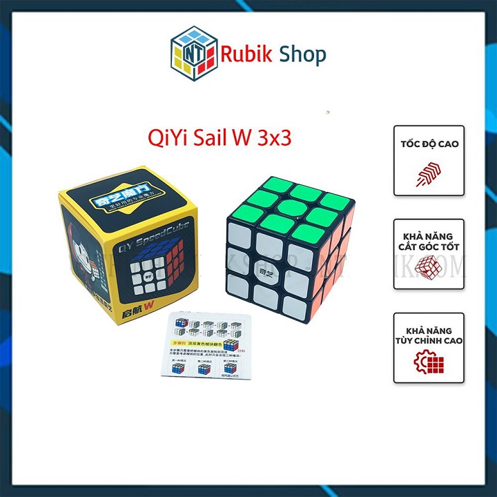 Đồ chơi rubik 3x3x3 - QiYi Sail W 3x3x3 - Đồ chơi Rubik khối lập phương 3x3 bằng nhựa an toàn cho trẻ em