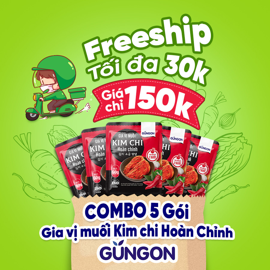 Gia vị muối Kim Chi hoàn chỉnh Gungon 60G