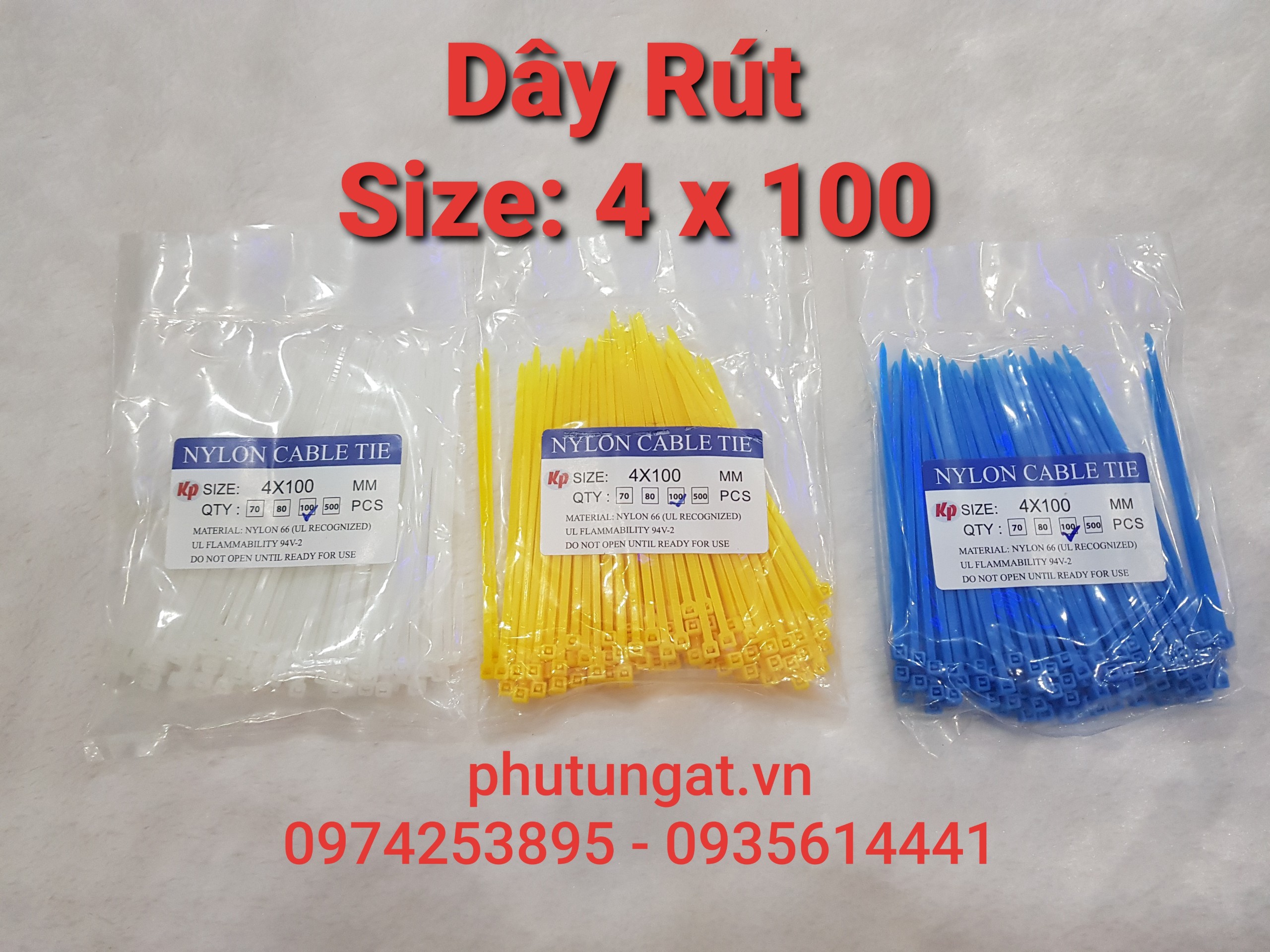 Dây rút dây thít kích thước 4x100 1 bịch 100 cái
