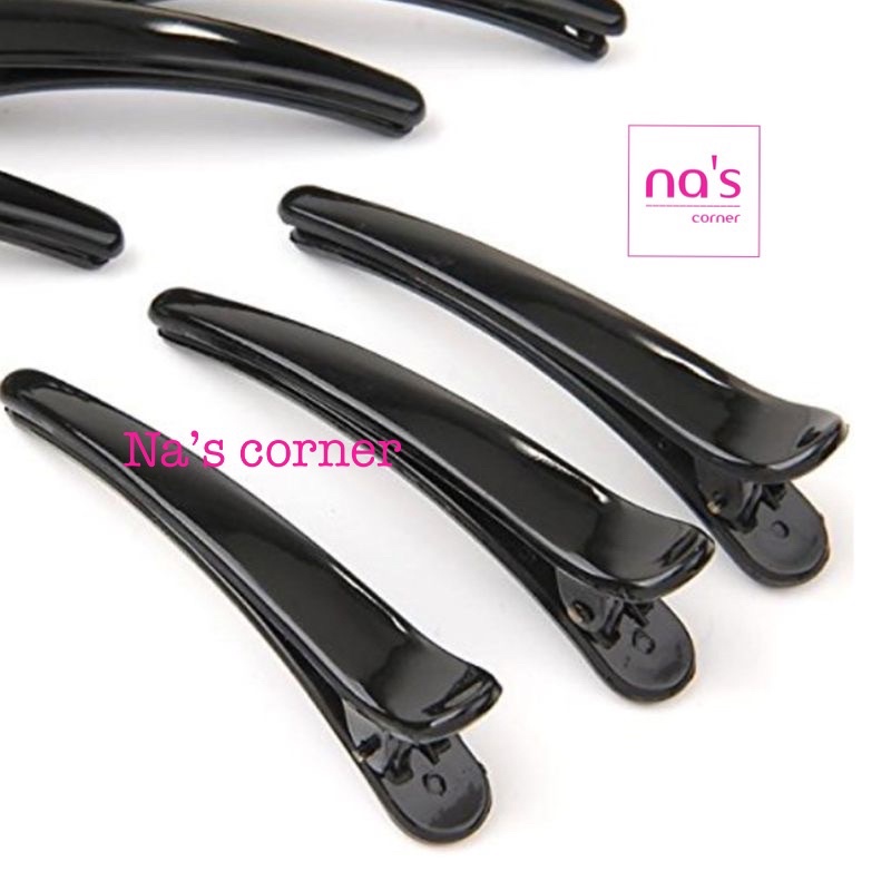 Kẹp tóc mỏ vịt nhựa đen bóng size Đại dài 12cm đẹp sang trọng