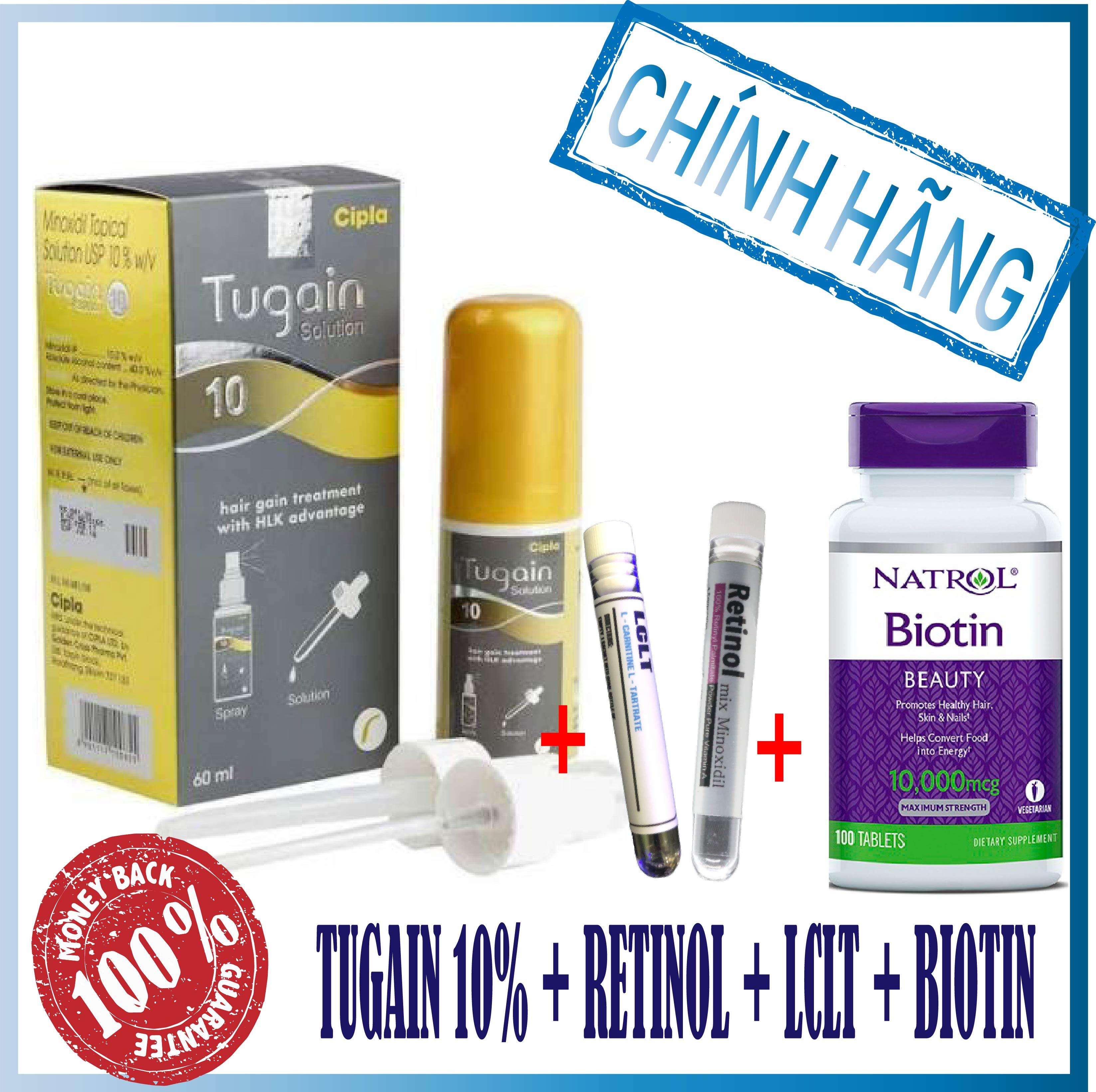 Combo mọc râu, tóc tugain 10% minoxidil + biotin + lclt + retinol