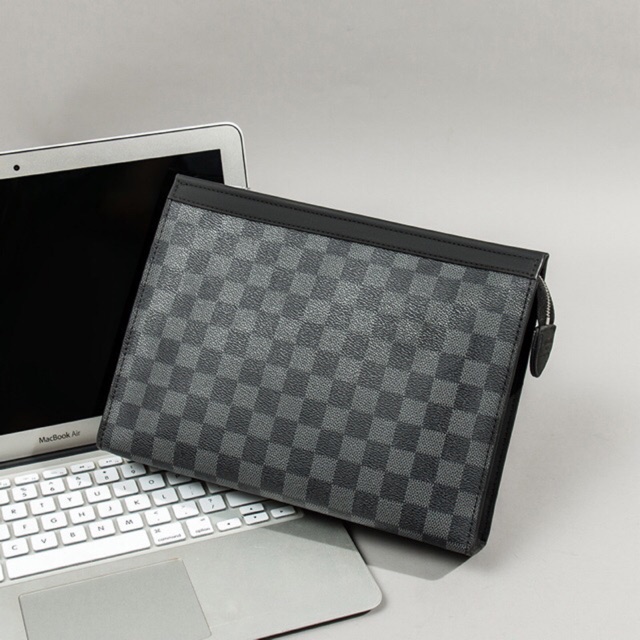 Túi cầm tay nam đựng ipad hàng cao cấp da đẹp xịn màu kẻ ô đen livito - TN02, hàng y hình shop đăng từ màu sáng, kích cỡ, chất liệu
