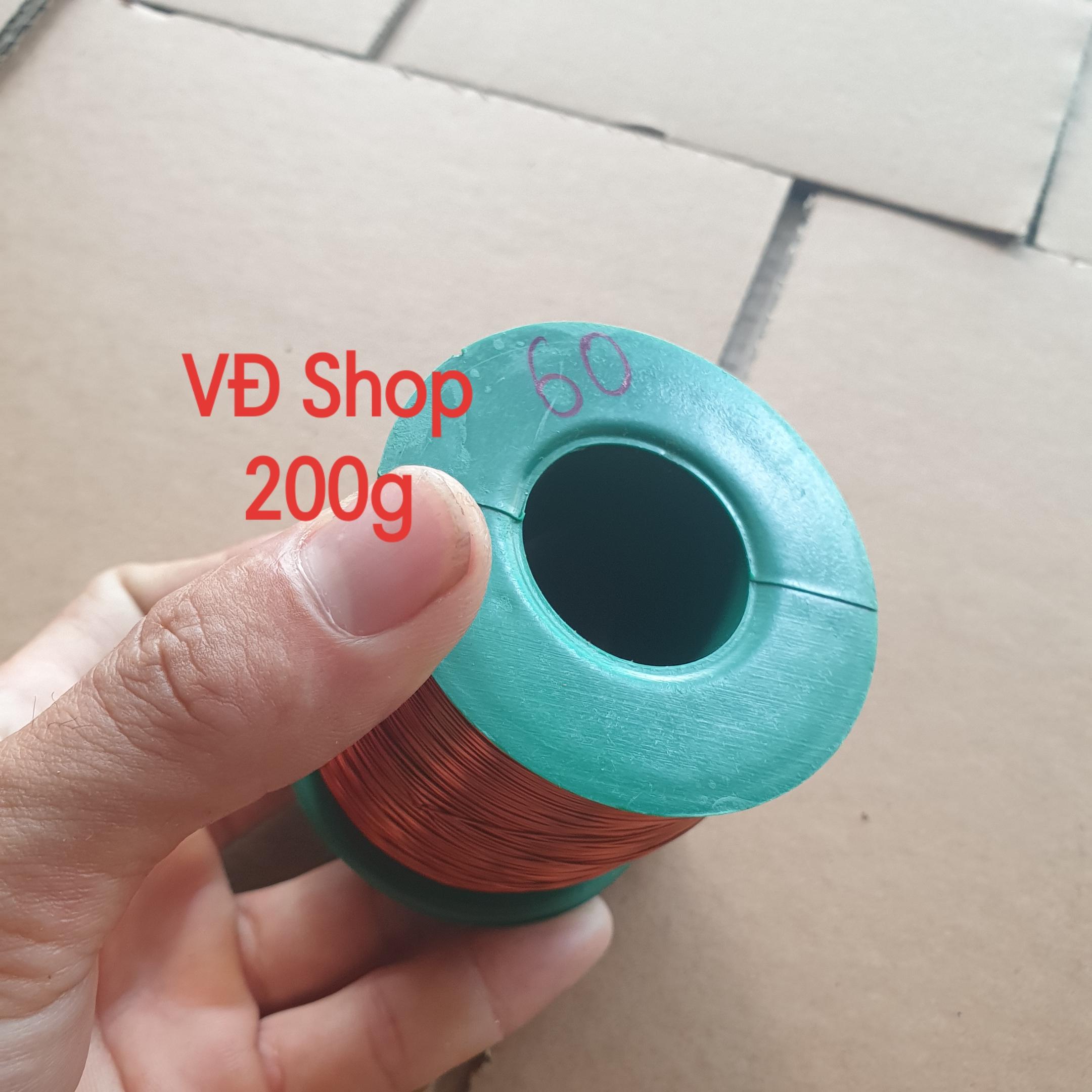 Dây đồng tráng men. dây đồng bọc emay cách điện - Dây đồng cuộn biến áp 0.6mm 200g