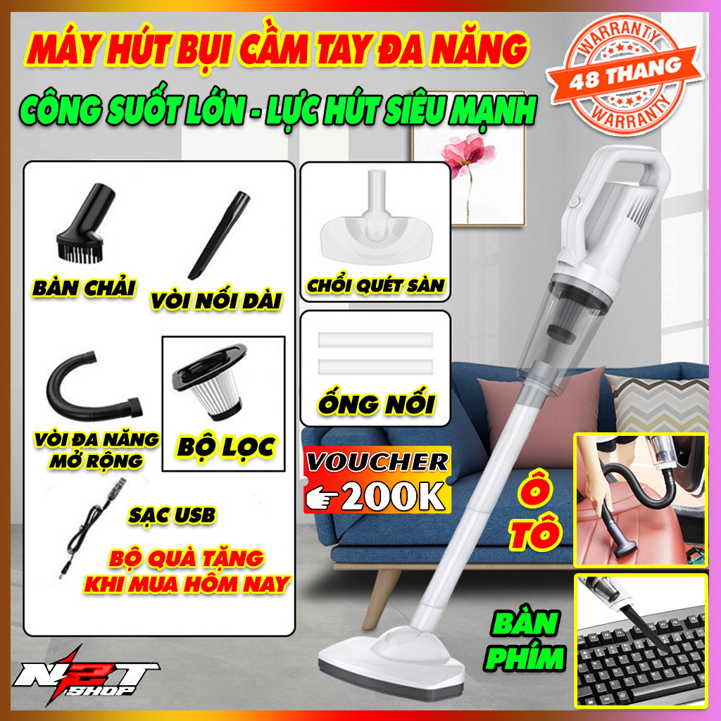 Máy hút bụi cầm tay không dây, Máy hút bụi không dây thông minh, máy hút bụi gia đình cực mạnh giá rẻ hơn Robot hút bụi lau nhà - Máy Hút Bụi Cao Cấp Công Nghệ Mới Bảo Hành 12 Tháng