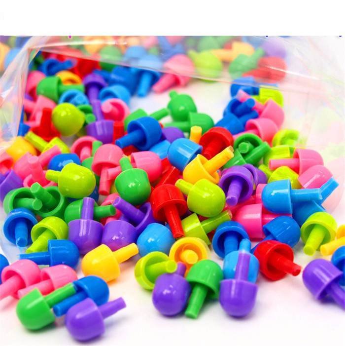 Đồ chơi xếp hình ghép hạt hình nấm 296 chi tiết, Phát Triển Trí Tuệ Cho Bé -hạt nhiều màu