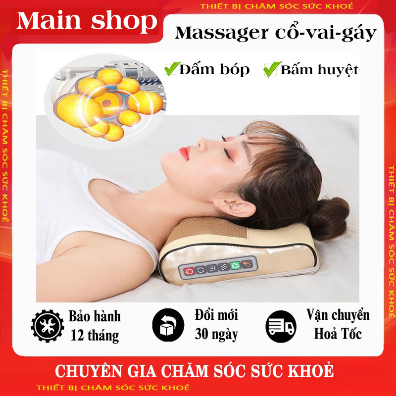 Gối massage cổ vai gáy hồng ngoại 16 bị công nghệ nhật bản, Gối mát xa cổ vai gáy đa năng chống thái hóa cột sống, Gối massage ô tô, Gối massage tựa lưng, Máy masage cổ vai gáy đa năng, Gối matxa cổ vai gáy